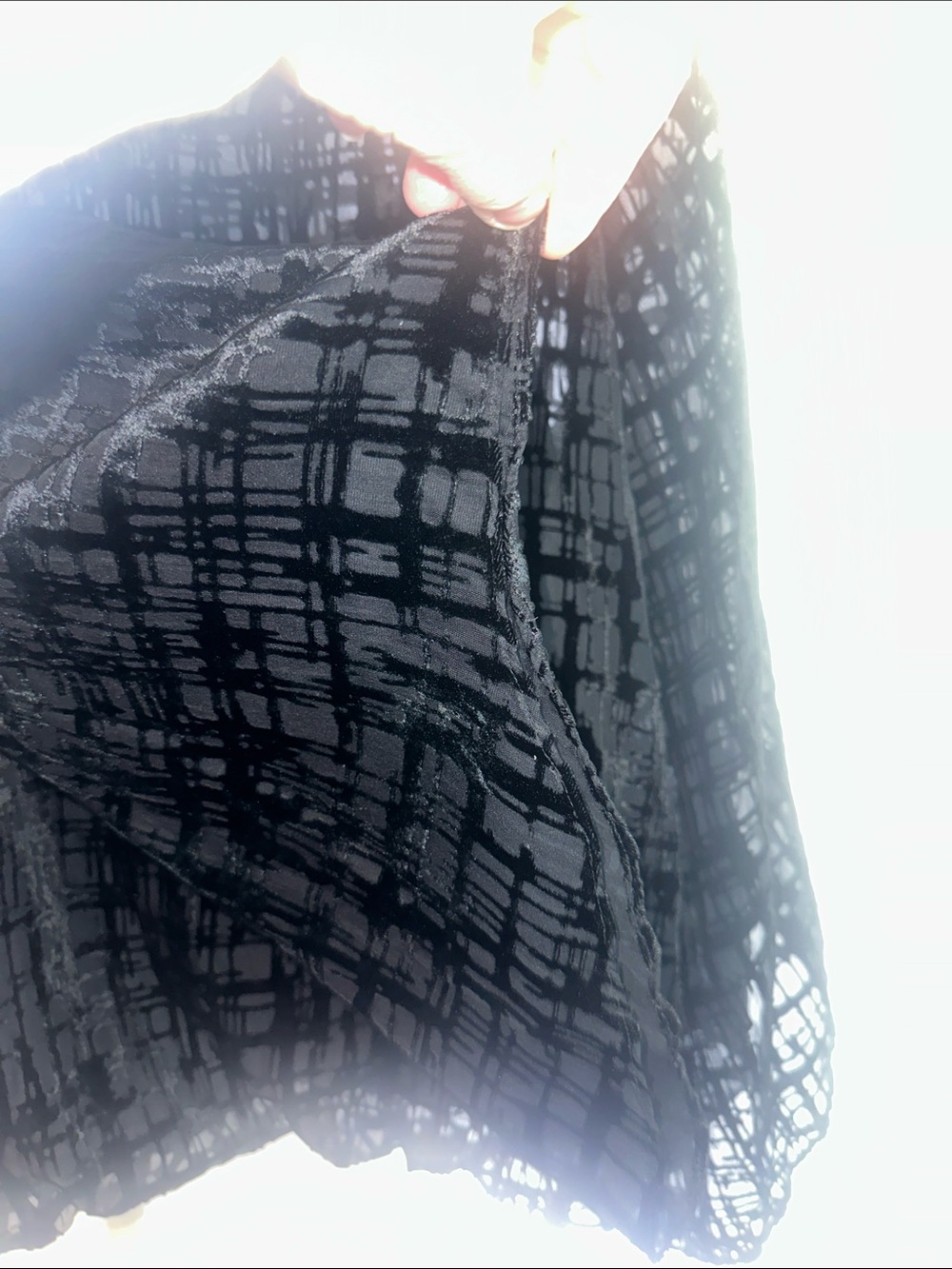 Alfani Black Sheer Grid-Print Blouse - Picture 4 of 8